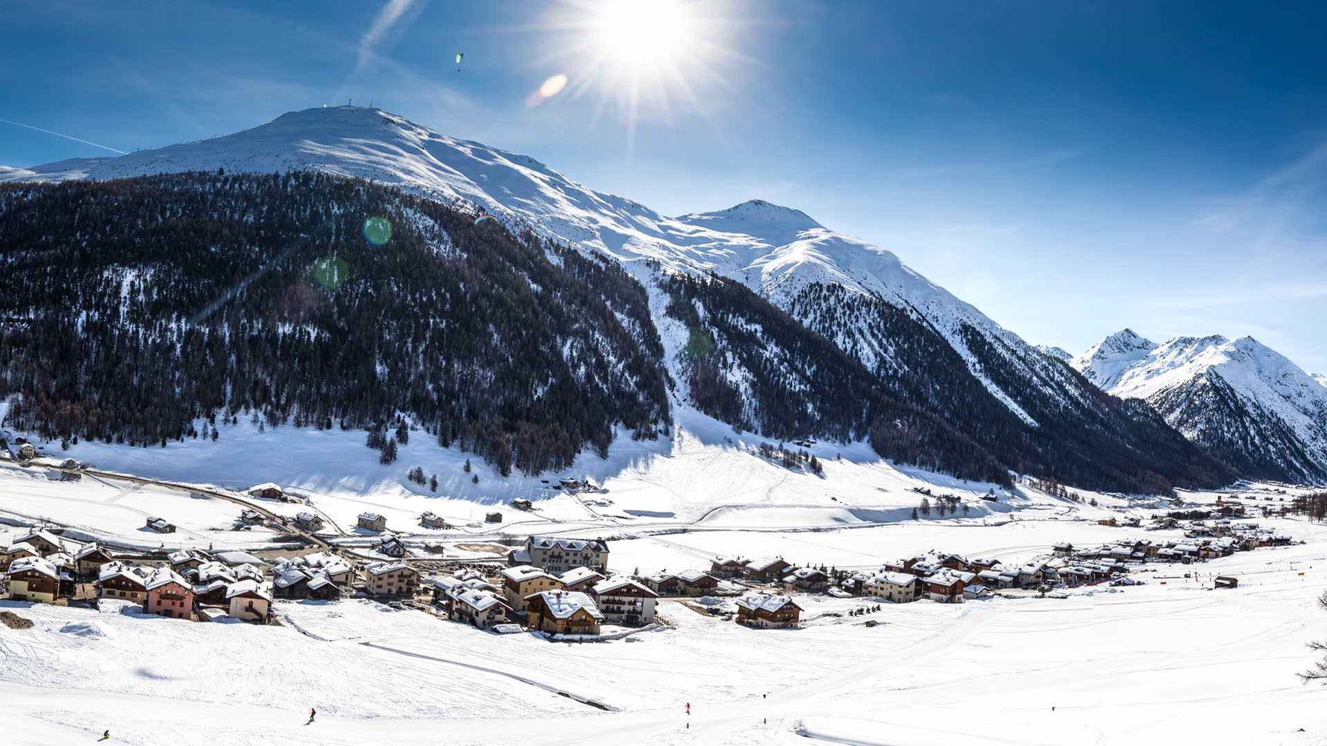 Jazda na nartach w Livigno zimą